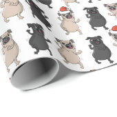 Santa Pug Puppy Holiday Kerstmis Cheer Dog Cadeaupapier (Rol Hoek)