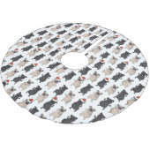 Santa Pug Puppy Holiday Pooch Aangepaste Kerstmis Kerstboom Rok (Gekanteld)