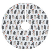 Santa Pug Puppy Holiday Pooch Aangepaste Kerstmis Kerstboom Rok (Voorkant)