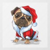 Santa Pug Raamsticker (Vel)