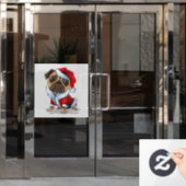 Santa Pug Raamsticker (Kantoordeur)