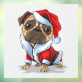 Santa Pug Raamsticker (Vel 3)
