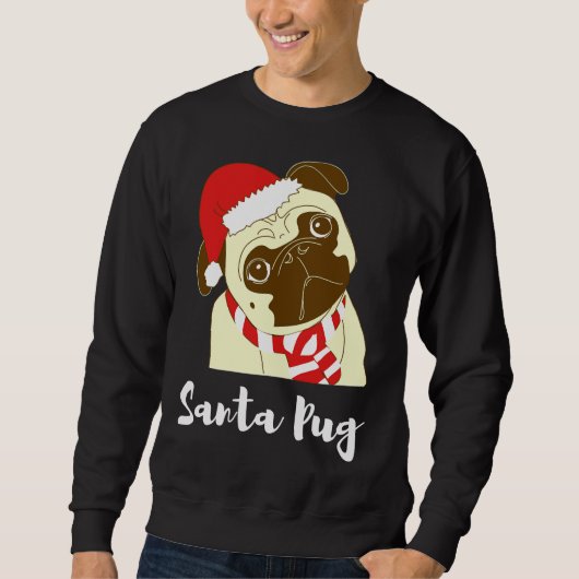Santa Pug Relaxed Fit T-shirt 166 (Voorkant)