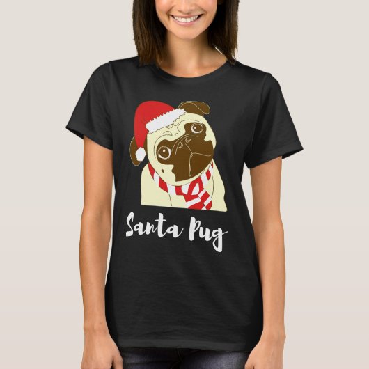Santa Pug Relaxed Fit T-shirt 166 (Voorkant)