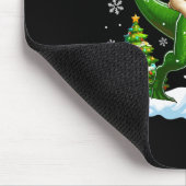 Santa Pug Riding Reindeer T-rex Christmas Kinder T Muismat (Hoek)