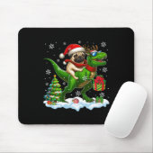 Santa Pug Riding Reindeer T-rex Christmas Kinder T Muismat (Met muis)