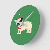 Santa Pug Ronde Klok (Hoek)