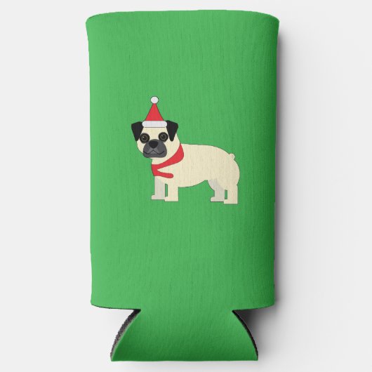 Santa Pug Seltzer Blikjeskoeler (Voorkant)