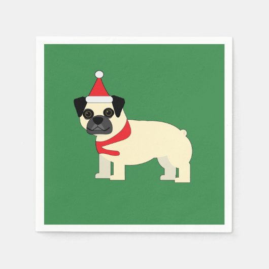 Santa Pug Servet (Voorkant)