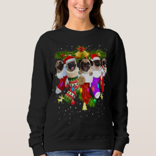 Santa Pugs In Kerst Sokken Xmas Dog Pug Mam Trui