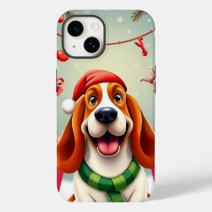🎅 Santa Pup Delight ✨ Schattige Kersthond Case-Mate iPhone 14 Hoesje