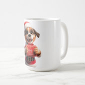 Santa Pup Says: Hug Christmas! 🎅🐾 Koffiemok (Voorkant rechts)