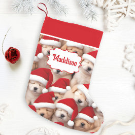 Santa Puppies Hondenliefhebbers Naam Kerstmis Kous Kleine Kerstsok