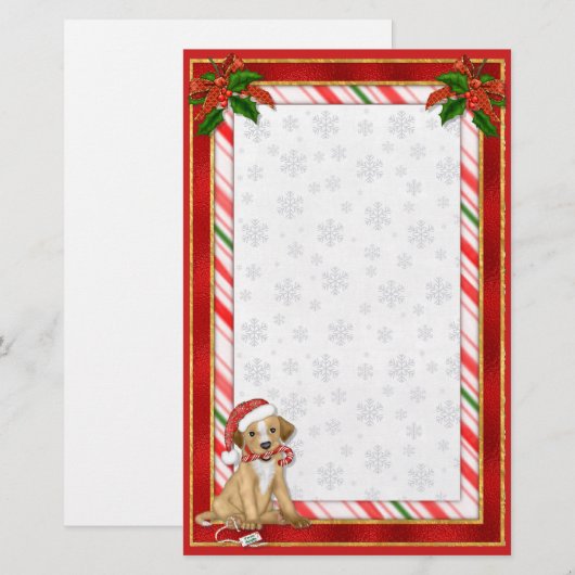 Santa Puppy Briefpapier (Voorkant / Achterkant)