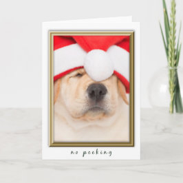 Santa Puppy Geen Peking Feestdagen Kaart