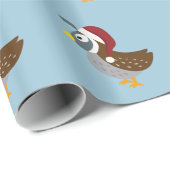 Santa Quail Cadeaupapier (Rol Hoek)