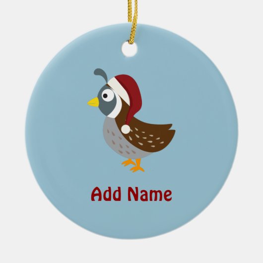 Santa Quail Keramisch Ornament (Voorkant)