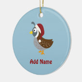 Santa Quail Keramisch Ornament (Links)