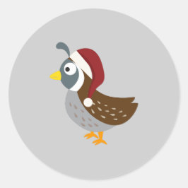 Santa Quail Ronde Sticker