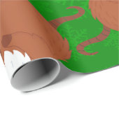 Santa Quokka Australische kerst sneeuwvlokken Cadeaupapier (Rol Hoek)