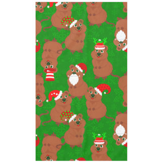 Santa Quokka Australische kerst sneeuwvlokken Tafelkleed