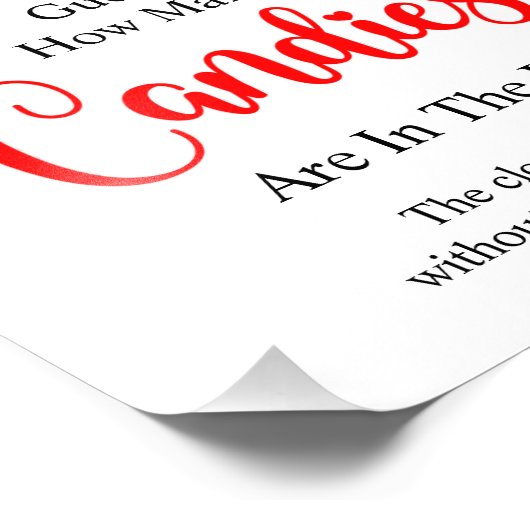 Santa raadt hoeveel Snoepjes spel teken Foto Afdruk (Hoek)