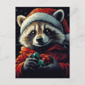 Santa Raccoon Briefkaart (Voorkant)