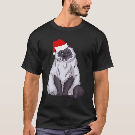 Santa Ragdoll Cat Kerstmis Pajama T Funny Xmas Gi T-shirt (Voorkant)
