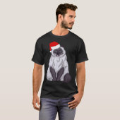 Santa Ragdoll Kat Kerstmis Pyjama Grappig Kerstcad T-shirt (Voorkant volledig)