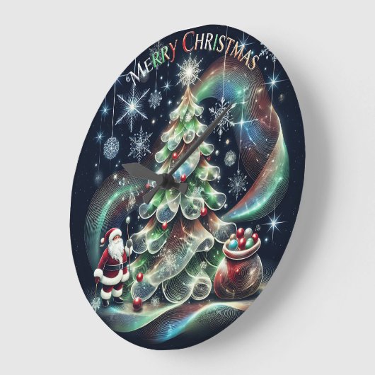 Santa Rainbow Lights Christmas Grote Klok (Hoek)