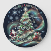 Santa Rainbow Lights Christmas Grote Klok (Voorkant)