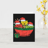 Santa Ramen Cats Anime Christmas Xmas Kids Girls M Kaart (Gele Bloem)