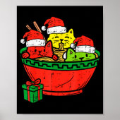 Santa Ramen Cats Anime Christmas Xmas Kids Girls M Poster (Voorkant)