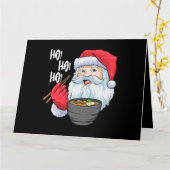Santa Ramen Noedels Grappig Kerst Japans Noedelger Kaart (Gele Bloem)