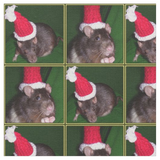 Santa Rat Fabric Stof (Close Up)