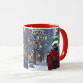 Santa Raven Grappige Kerstkoffie mok (Voorkant rechts)
