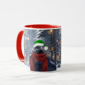 Santa Raven Grappige Kerstkoffie mok (Voorkant links)