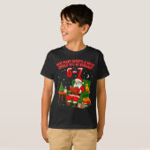 Santa Reading 67 Cat Christmas Six Seven Teacher B T-shirt (Voorkant volledig)