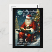 Santa Reading Boek Grappig Quote Kerstvakantie Briefkaart (Voorkant / Achterkant)