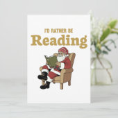 Santa Reading Feestdagenkaart (Staand voorkant)