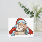 Santa Reading Letter Briefkaart (Staand voorkant)