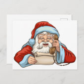 Santa Reading Letter Briefkaart (Voorkant / Achterkant)