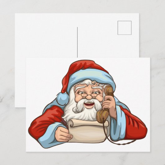 Santa Reading Letter Briefkaart (Voorkant / Achterkant)
