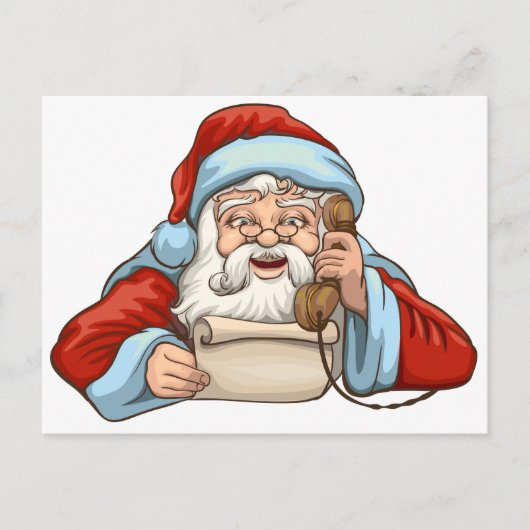 Santa Reading Letter Briefkaart (Voorkant)