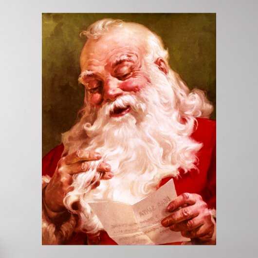 Santa Reading Letter Poster (Voorkant)