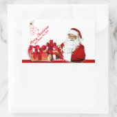 Santa Rectangle-Stickers, glanzend Rechthoekige Sticker (Tas)