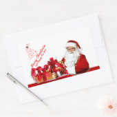 Santa Rectangle-Stickers, glanzend Rechthoekige Sticker (Envelop)