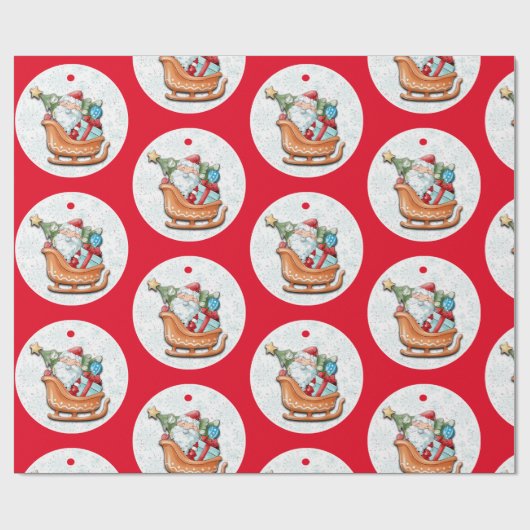 Santa Red Cadeaupapier (Vlak)