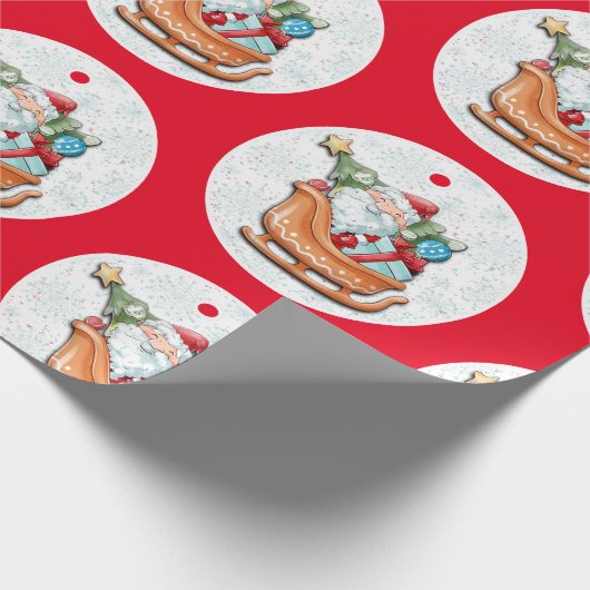 Santa Red Cadeaupapier (Hoek)