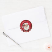 Santa Red Christmas Faux Was Ronde Sticker (Envelop)